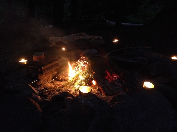 Our hearth, we'll do night-time fire ceremonies with talismans we make.